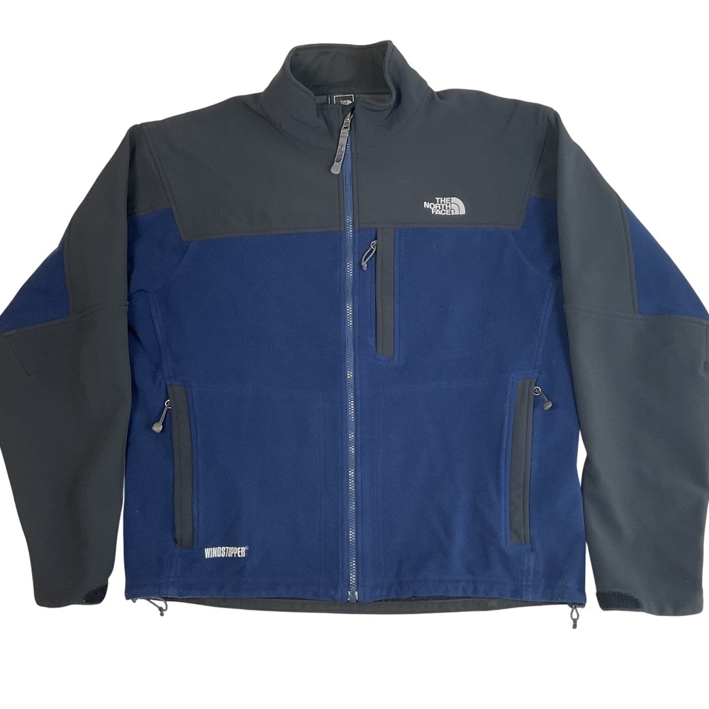 The North Face Windstopper Jacket Mens L Blue Black Fleece Gorpcore Full Zip
